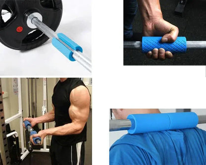 Barbell Grip Bar Stress Relieve Dumbbell Grip Silicone Bar Handle Pull Up Weightlifting Support Anti-Slip Protect Pad