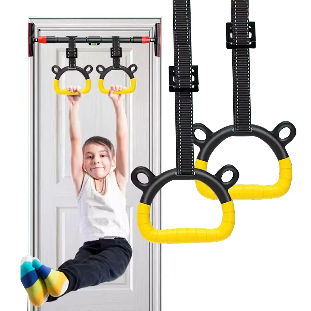 Gymnastic Rings Pull up Handle Rings with Adjustable Straps Chlidren Adult Home Fitness Equipment Workouts Strength Training