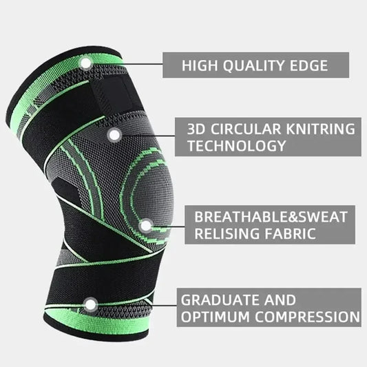 Knee Compressions Sleeve with Adjustable Straps for Running Working Out and Sports Wearing All Day